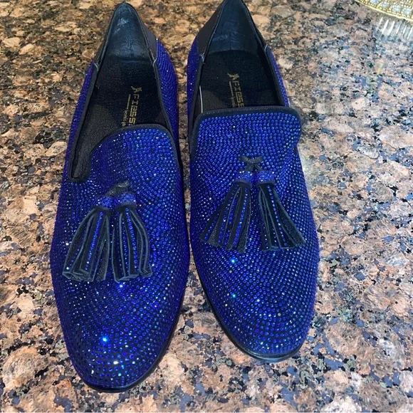 FIESSO | Shoes | Fiesso Mens Royal Blue Rhinestones  display picture 1